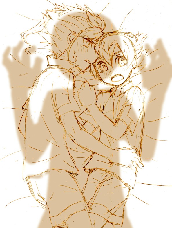 matsukaze tenma and tsurugi kyousuke (inazuma eleven and 1 more) drawn by cr72
