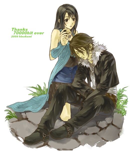 squall leonhart and rinoa heartilly (final fantasy and 1 more) drawn by hinokami