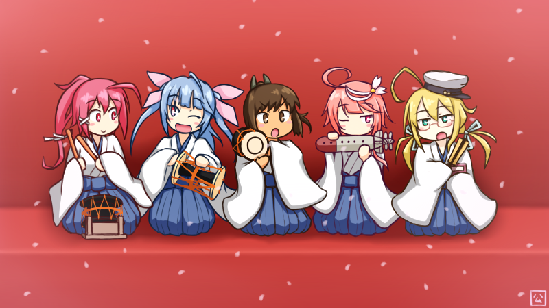 i-19, i-58, i-401, i-8, and i-168 (kantai collection) drawn by hamu_koutarou
