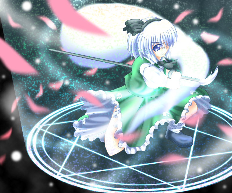konpaku youmu (touhou) drawn by hidechuu