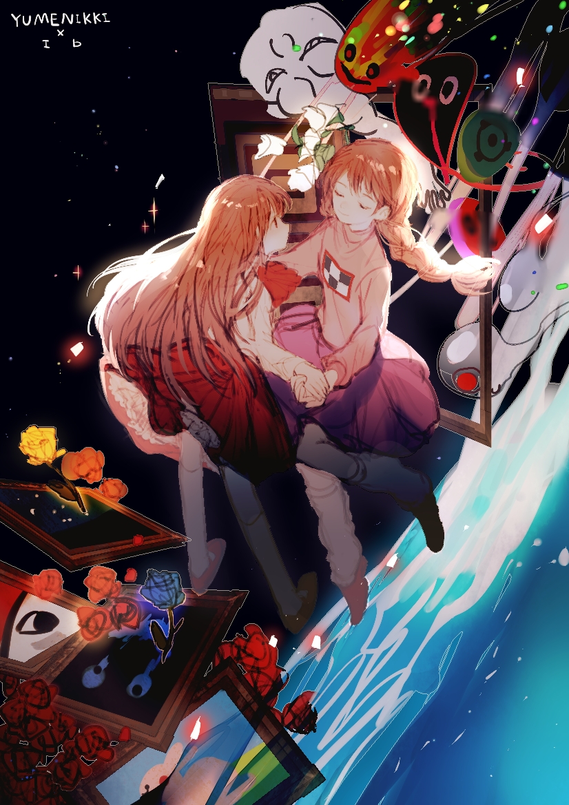 madotsuki, ib, kyukkyu-kun, wheelie, takofuusen, and 1 more (yume nikki and 1 more) drawn by xgshjsgha