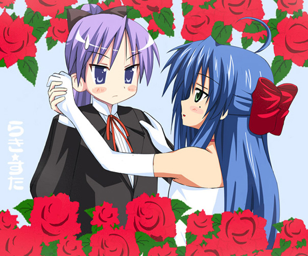 hiiragi kagami and izumi konata (lucky star) drawn by kiriya_haruhito