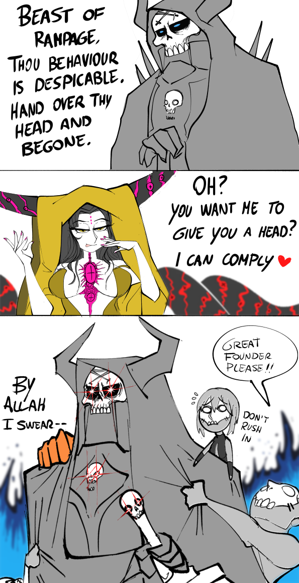 sessyoin kiara, hassan of serenity, king hassan, hassan of the cursed arm, and demon pillar (fate and 1 more) drawn by clinickcase
