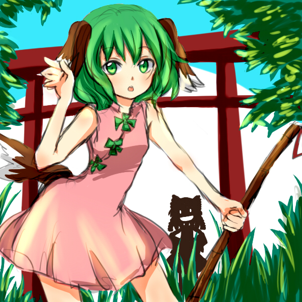 hakurei reimu and kasodani kyouko (touhou) drawn by rita911