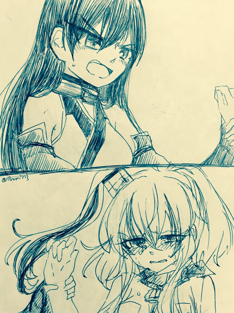 nagato and saratoga (kantai collection) drawn by nami_nami_(belphegor-5812)