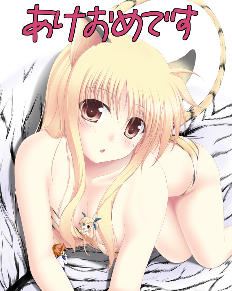 fate testarossa, takamachi nanoha, and vivio (lyrical nanoha and 1 more) drawn by amicis