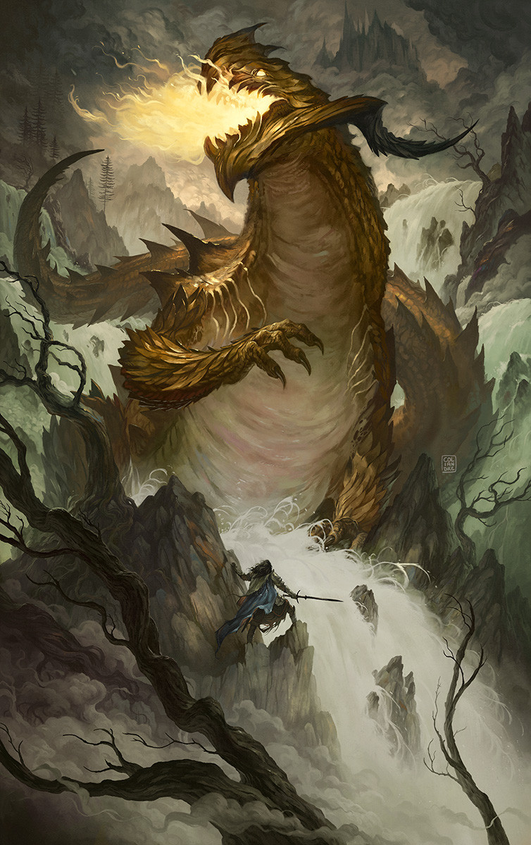 ArtStation - Glaurung and Turin. sketch in color