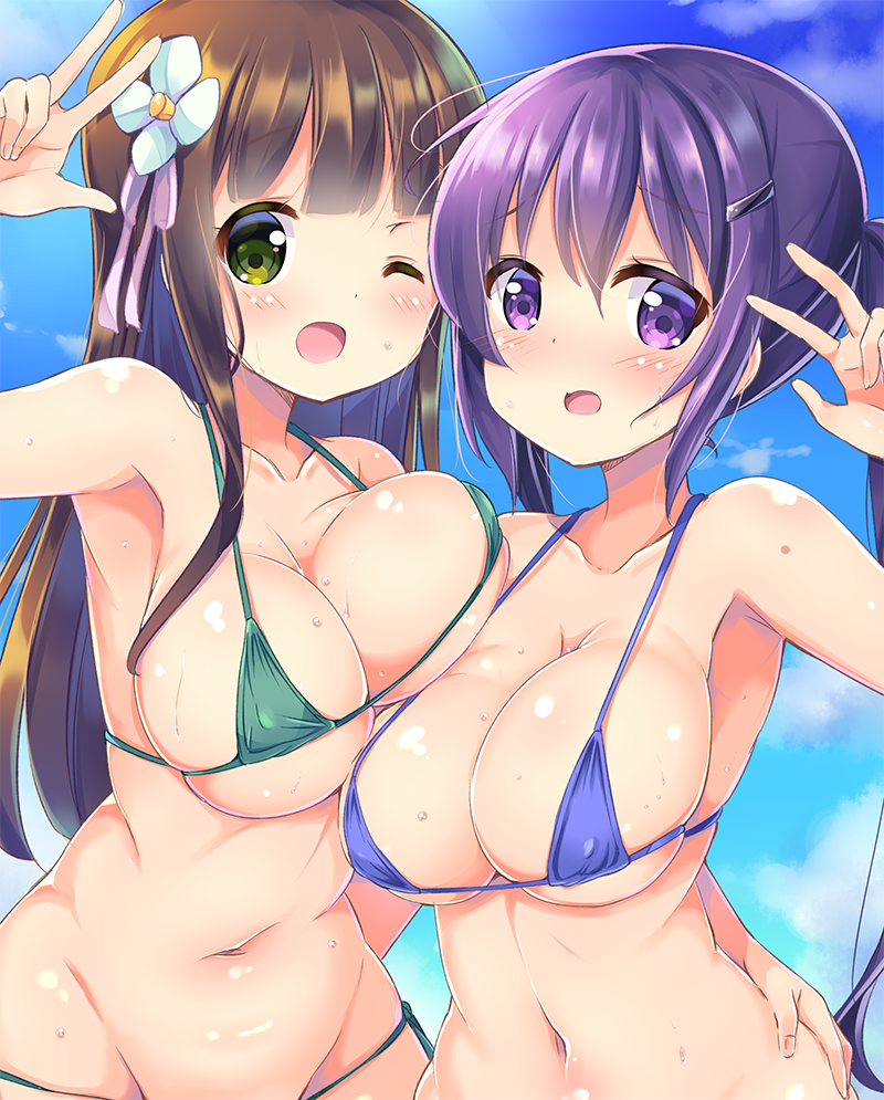 tedeza rize and ujimatsu chiya (gochuumon wa usagi desu ka?) drawn by kurou_(quadruple_zero)