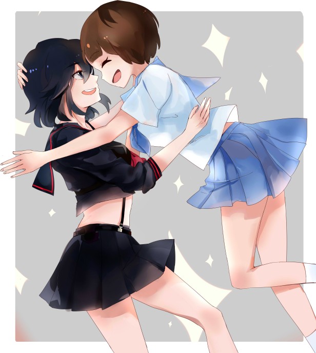 matoi ryuuko and mankanshoku mako (kill la kill) drawn by gindoiv
