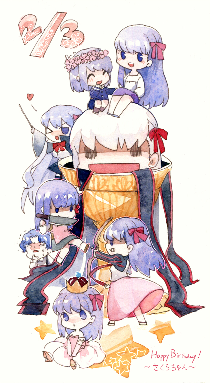 matou sakura, bb, dark sakura, and matou shinji (fate and 6 more) drawn by rakuko