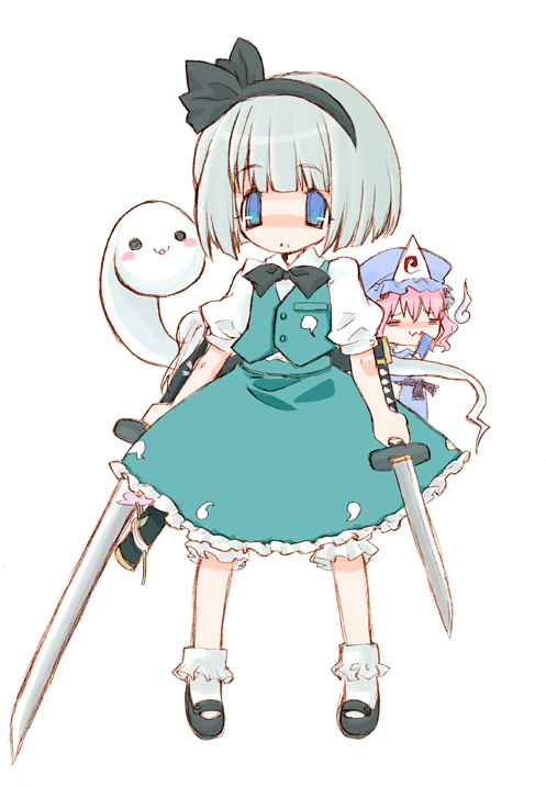 konpaku youmu and saigyouji yuyuko (touhou) drawn by maitou