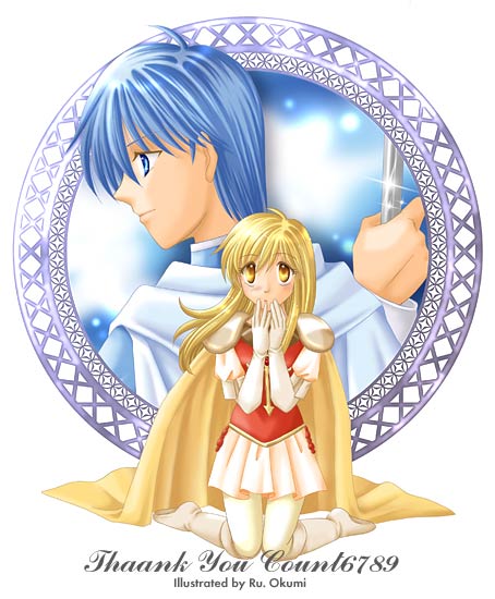 lachesis and finn (fire emblem and 1 more) drawn by okumi