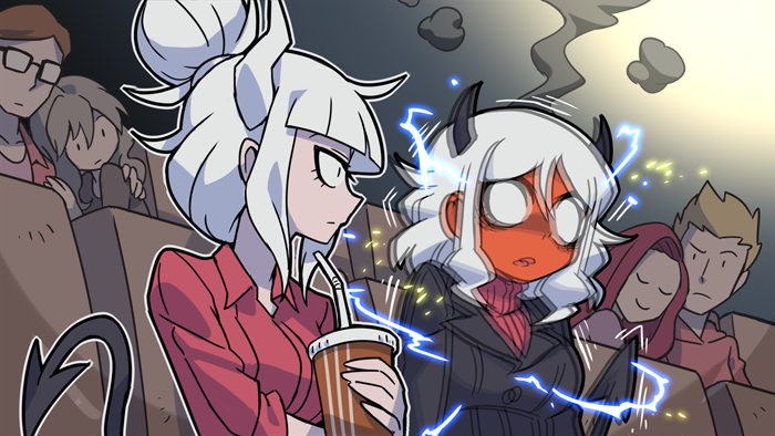 lucifer and modeus (helltaker) drawn by kyo-hei_(kyouhei)