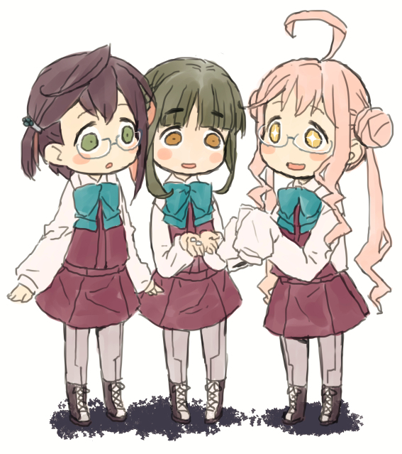 makigumo, takanami, and okinami (kantai collection) drawn by harukaze_unipo