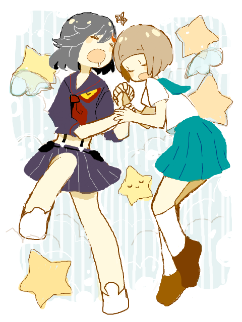 matoi ryuuko, senketsu, and mankanshoku mako (kill la kill) drawn by hazime