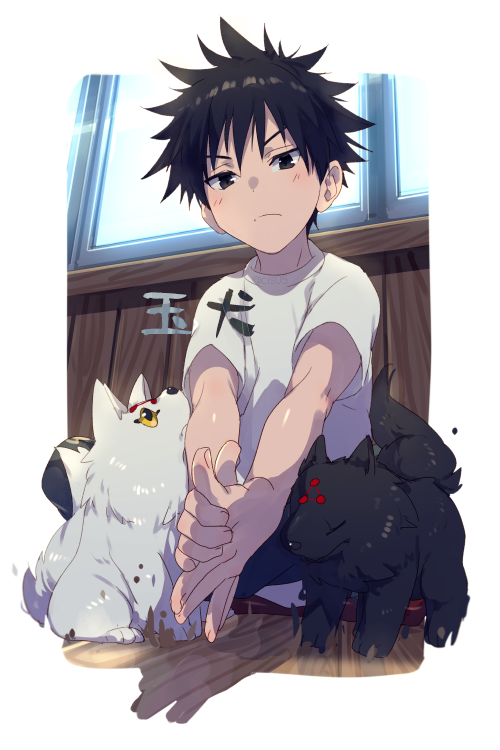 fushiguro megumi and gyokuken (jujutsu kaisen) drawn by echo_(circa)