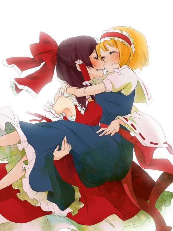 hakurei reimu and alice margatroid (touhou) drawn by tsuno_no_hito