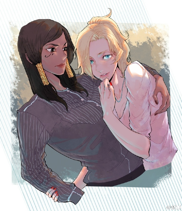 mercy and pharah (overwatch and 1 more) drawn by hebi_utage