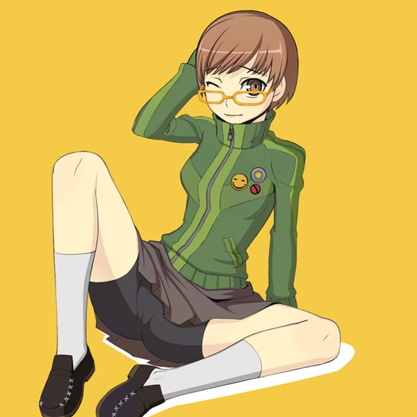 satonaka chie (persona and 1 more) drawn by caryo and nanashino