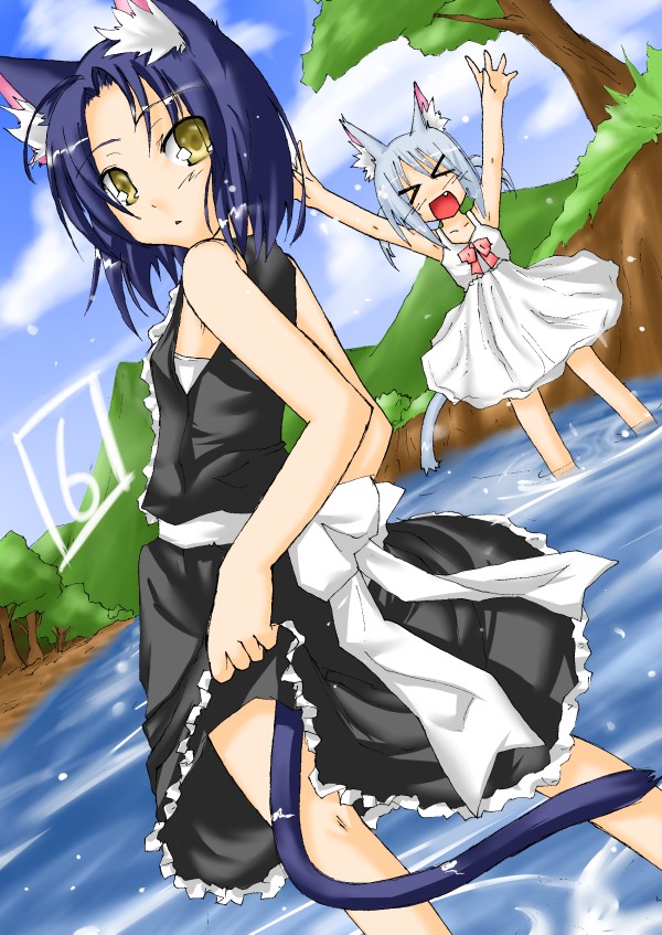 nene and koko (original) drawn by shirasagi_rokuwa