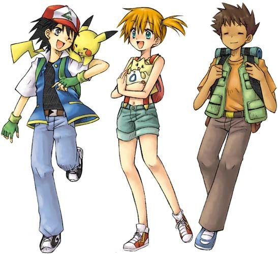 pikachu, ash ketchum, misty, togepi, and brock (pokemon) drawn by eiki_(yumekapu)