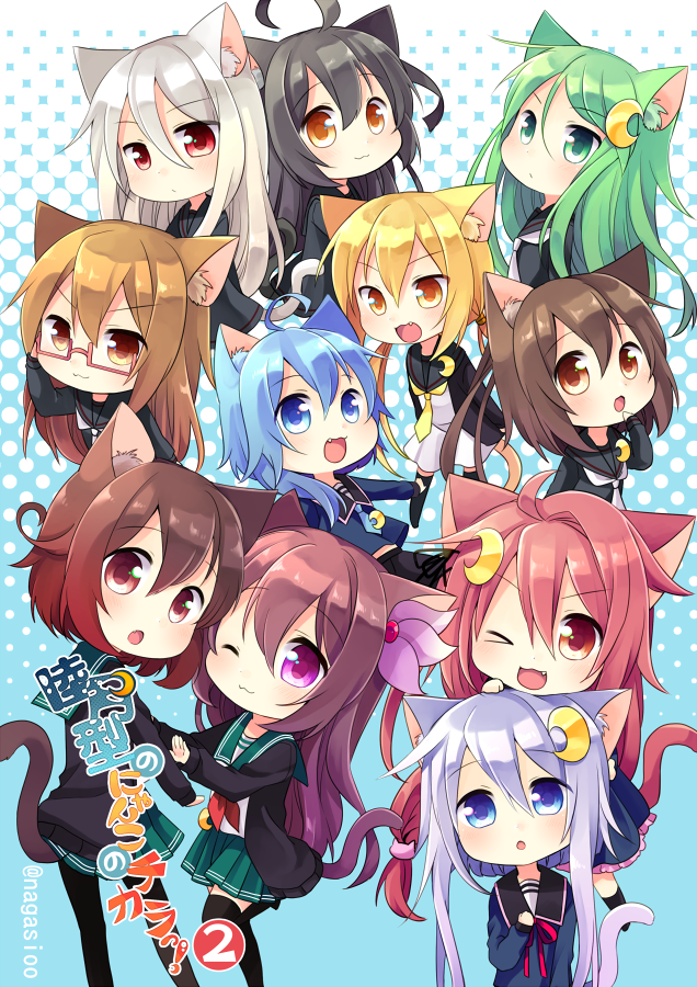 uzuki, satsuki, mutsuki, kisaragi, nagatsuki, and 10 more (kantai collection) drawn by nagasioo