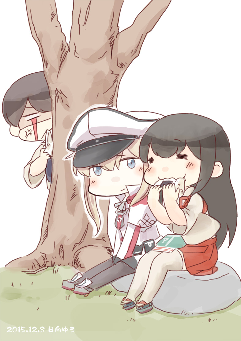 kaga, akagi, and graf zeppelin (kantai collection) drawn by hinata_yuu