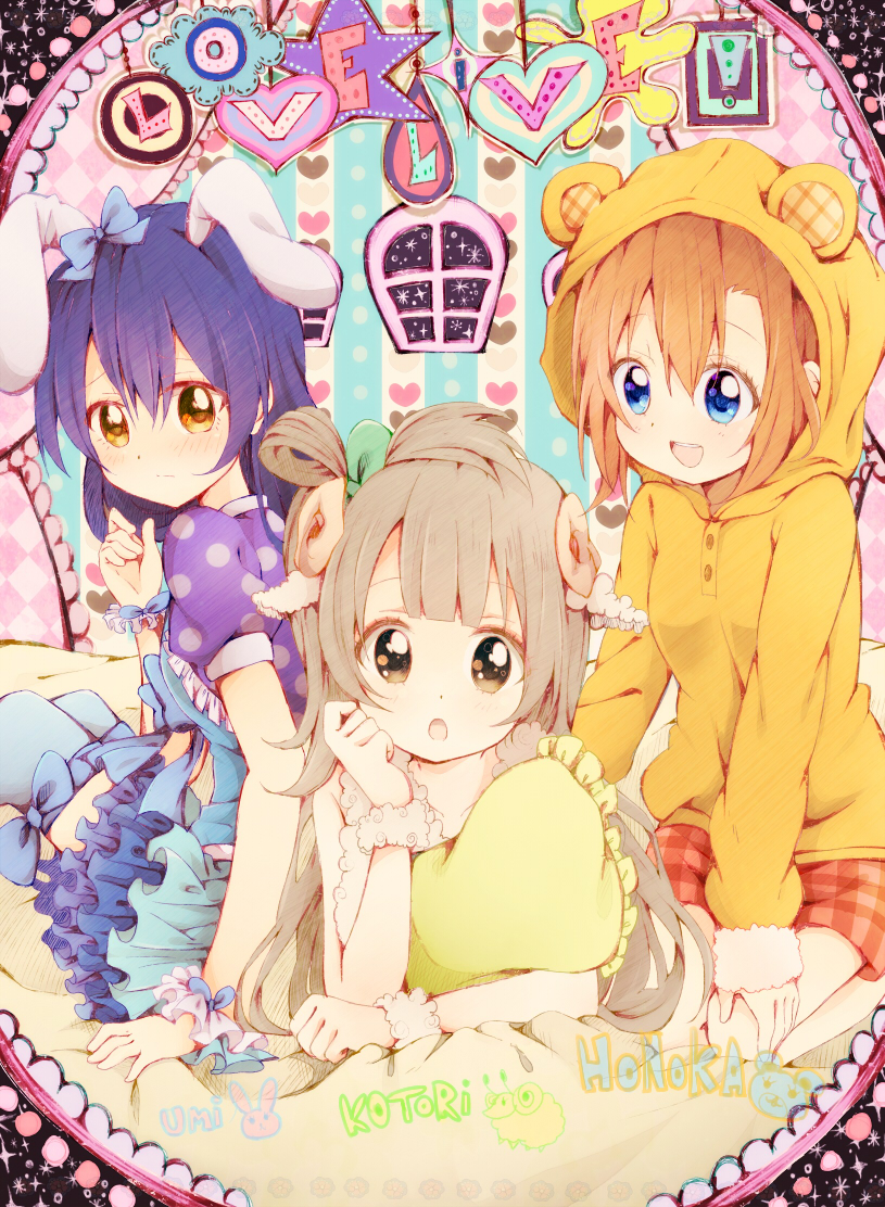 sonoda umi, minami kotori, and kosaka honoka (love live! and 1 more) drawn by ranan