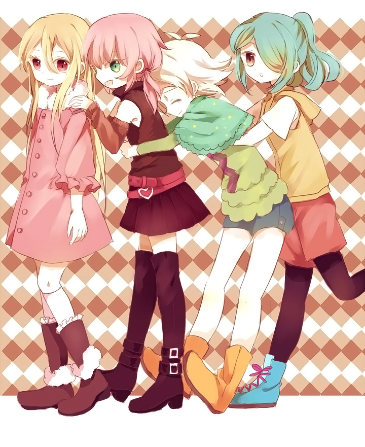 kirino ranmaru, kazemaru ichirouta, afuro terumi, and fubuki shirou (inazuma eleven go and 1 more) drawn by junekun