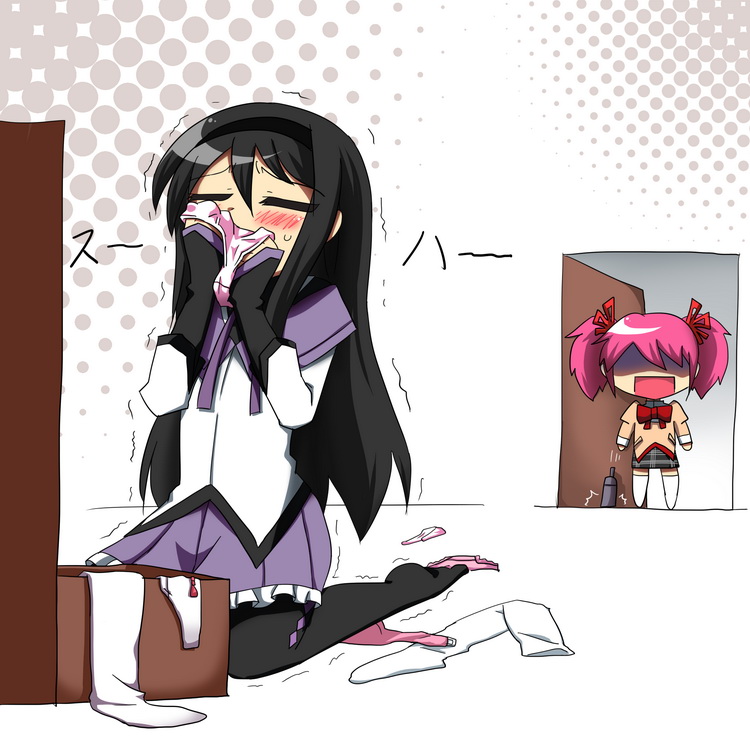 akemi homura and kaname madoka (mahou shoujo madoka magica) drawn by rayno