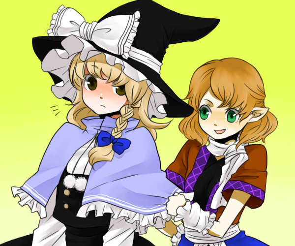 kirisame marisa and mizuhashi parsee (touhou) drawn by takako_(alice0hatter)