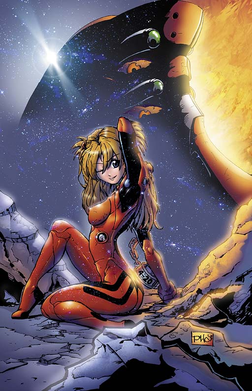 souryuu asuka langley and eva 02 (neon genesis evangelion) drawn by peter_huu_nguyen