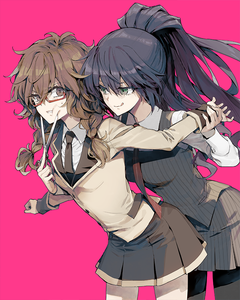 takechi otoya and kenmochi shiena (akuma no riddle) drawn by minakata_sunao