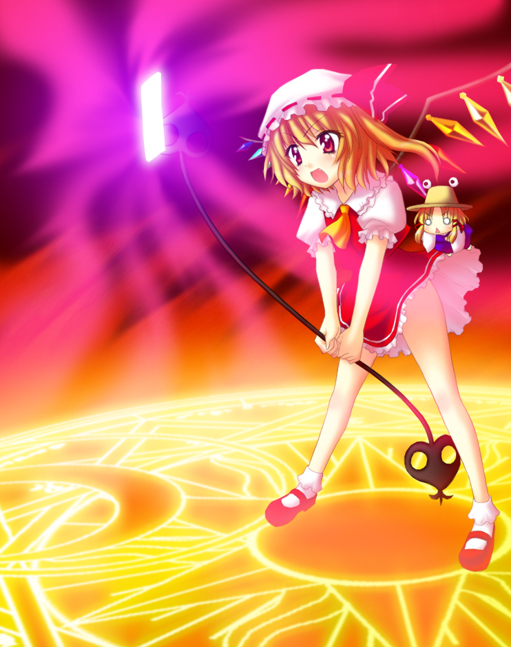 flandre scarlet, moriya suwako, and kinomoto sakura (touhou and 1 more) drawn by saki_chisuzu