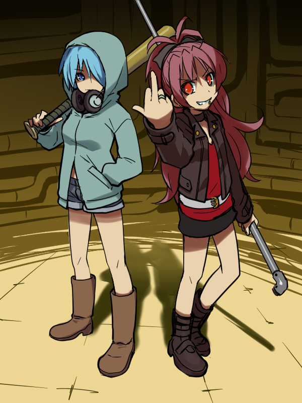 miki sayaka and sakura kyoko (mahou shoujo madoka magica) drawn by sabaku_chitai