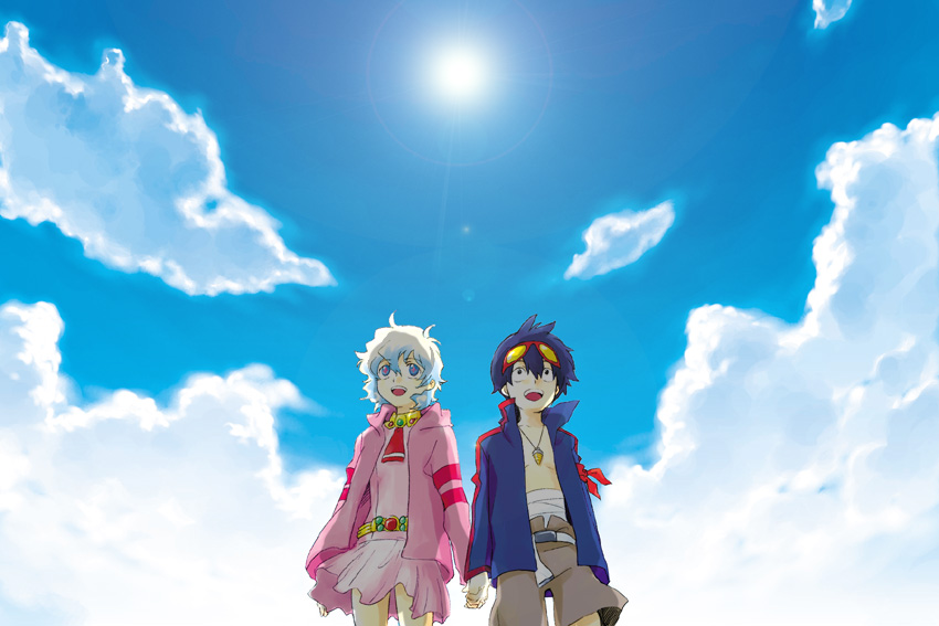 nia teppelin and simon (tengen toppa gurren lagann) drawn by akatsuki_kuuko