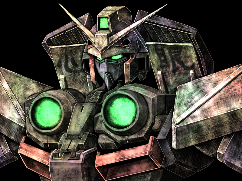 hidden shadow of g and ryouga's g-3 gundam (gundam and 2 more) drawn by tro_(trombe)