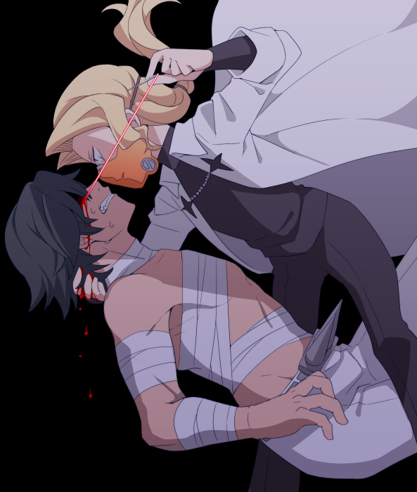 sanageyama uzu and iori shirou (kill la kill) drawn by itou_(mogura)