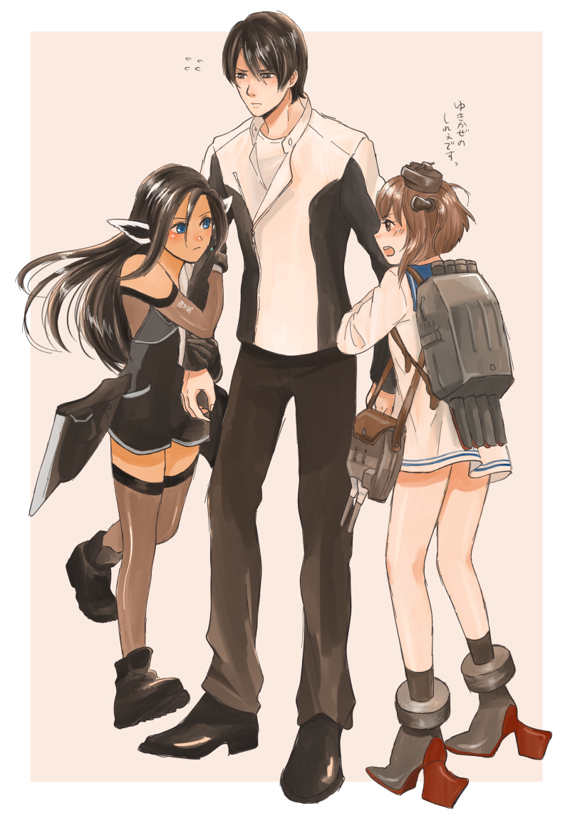 yukikaze, fukai rei, and mave-chan (kantai collection and 2 more) drawn by meg_(rain-drop-of_grace)
