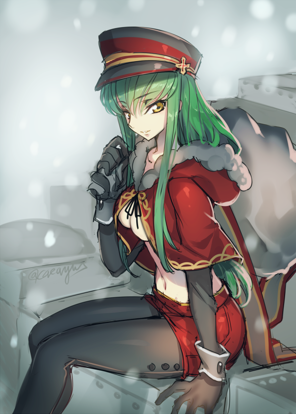 c.c. and santa claus (code geass) drawn by creayus