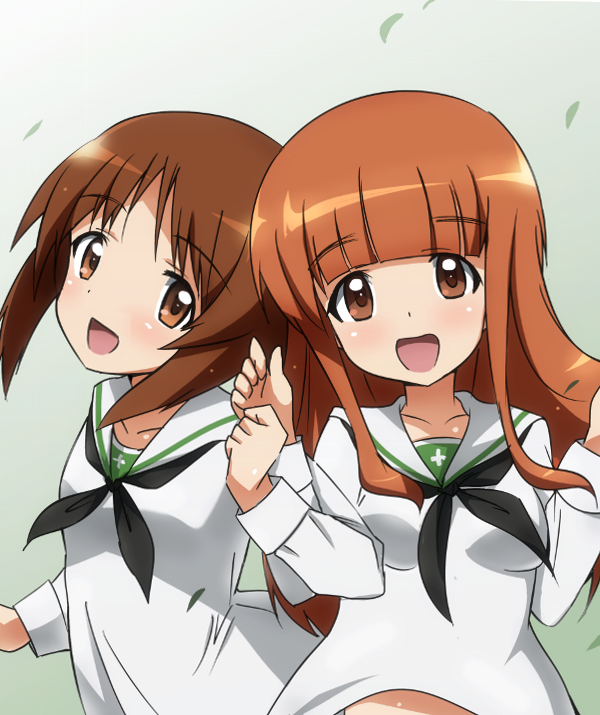nishizumi miho and takebe saori (girls und panzer) drawn by tokiani