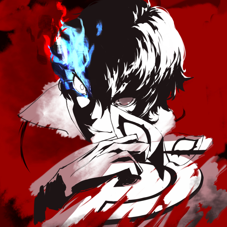 amamiya ren and joker (persona and 1 more) drawn by maa-san_(dammerung)