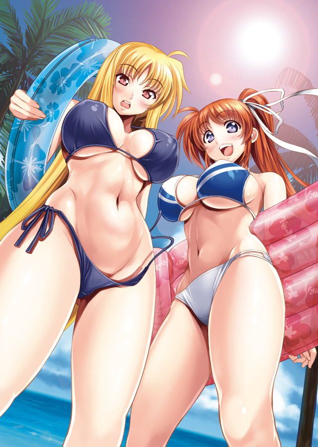fate testarossa and takamachi nanoha (lyrical nanoha and 1 more) drawn by itachou