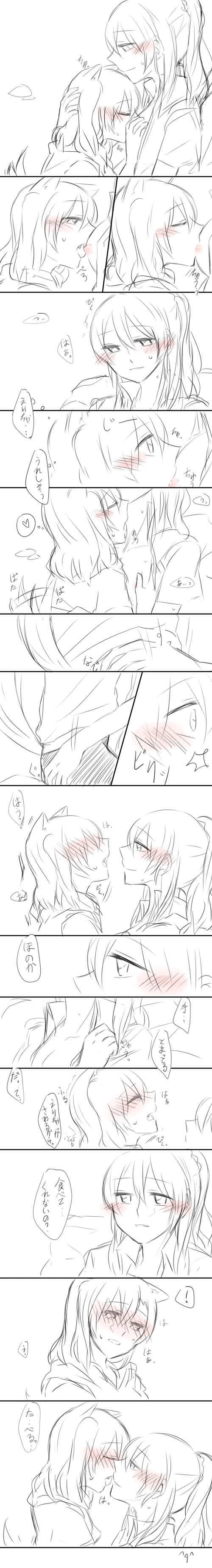 ayase eli and kosaka honoka (love live! and 1 more) drawn by mi-chan