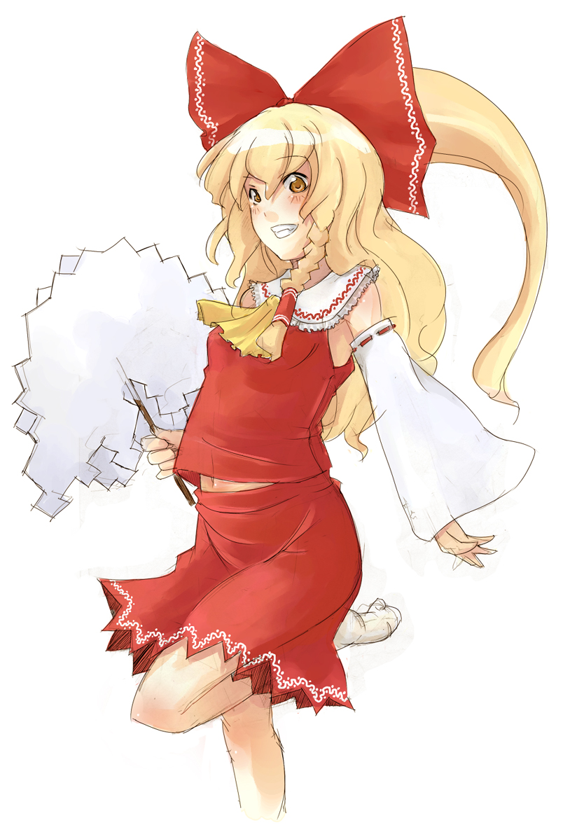 hakurei reimu and kirisame marisa (touhou) drawn by ofuro_mantarou