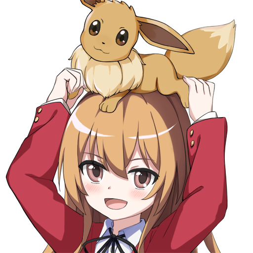 eevee and aisaka taiga (pokemon and 1 more) drawn by chioujang