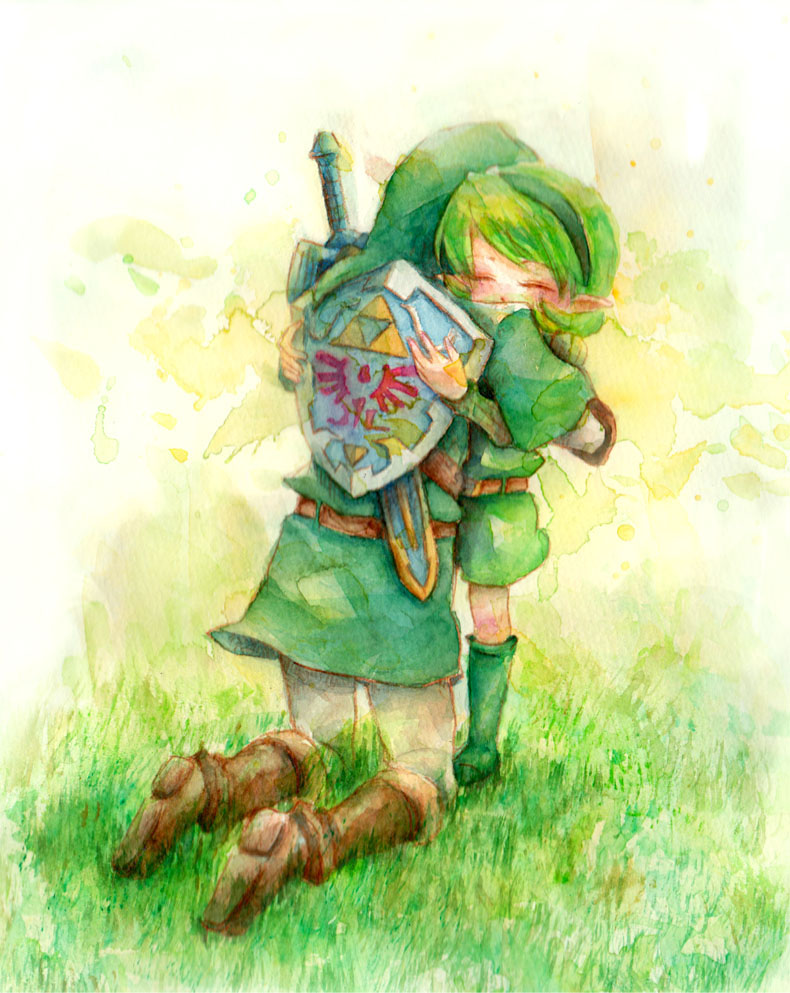 link and saria (the legend of zelda and 1 more) drawn by funetail