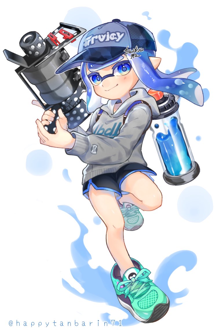 inkling player character and inkling girl (splatoon and 1 more) drawn by tambarin_inoue