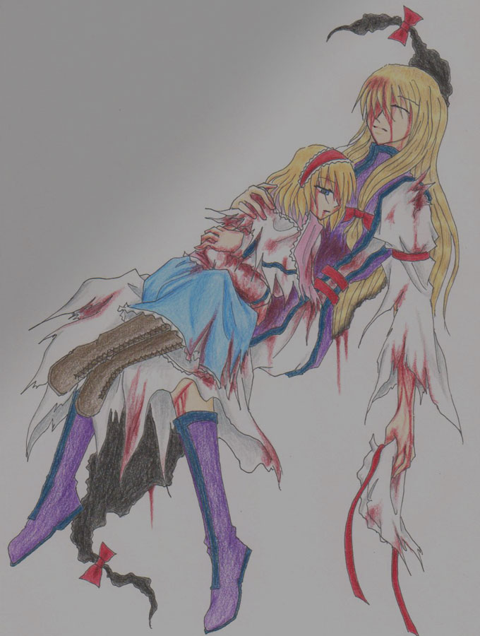 alice margatroid and yakumo yukari (touhou) drawn by jiyuu_cho