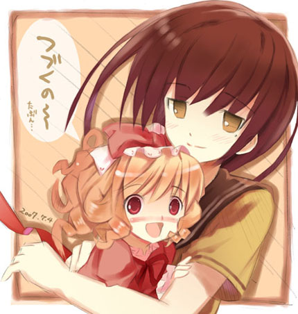 hinaichigo and kashiwaba tomoe (rozen maiden) drawn by noripachi